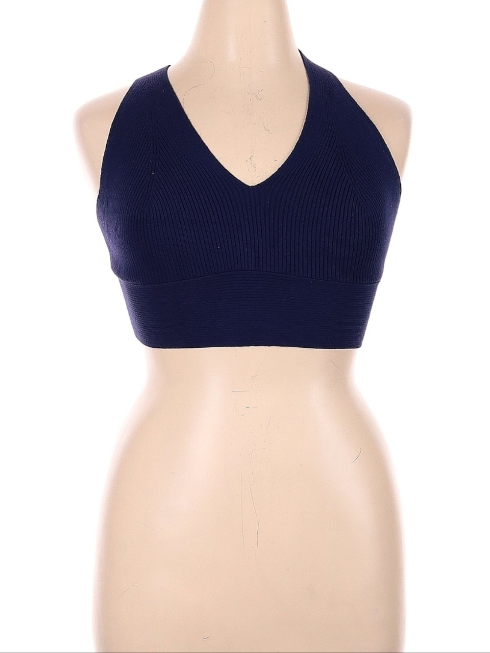 Organic Cotton Everlane Navy Crop Top Criss Cross Back Bralette Size XL EUC
